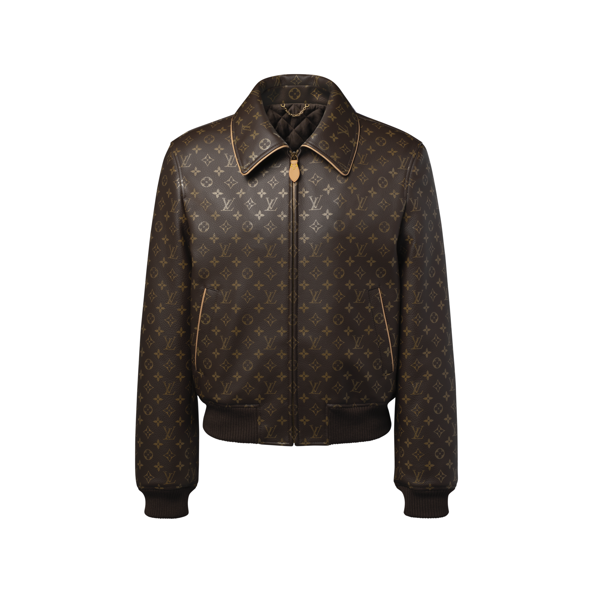 Monogram Padded Leather Blouson - Men - Ready-to-Wear | LOUIS